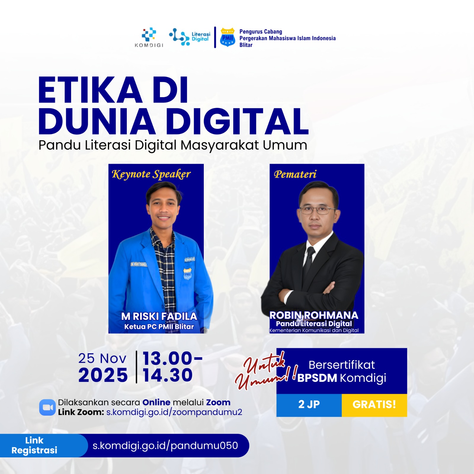 PMII Blitar bersinergi dengan Komdigi gelar webinar “Etika di Dunia Digital”, dorong penguatan literasi masyarakat